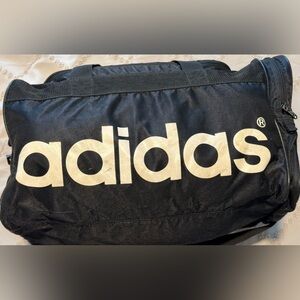 adidas Black Duffel with White Vertical Logo